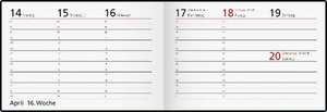 rido/idé 7017563305 Taschenkalender Modell Septimus (2025)| 2 Seiten = 1 Woche| A6 quer| 128 Seiten| Kunststoff-Einband Reflection| blau