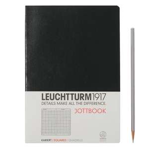 Agendă nedatată Leuchtturm Jottbook: Negru, Medium, pagini cu pătrățele