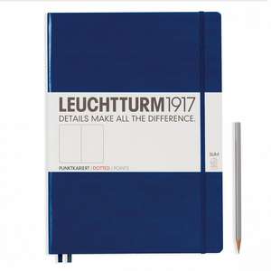 Agendă nedatată Leuchtturm Master Slim (A4+): Navy, 121 pagini punctate