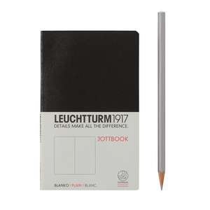 Agendă nedatată Leuchtturm Jottbook: Negru, Pocket, pagini albe