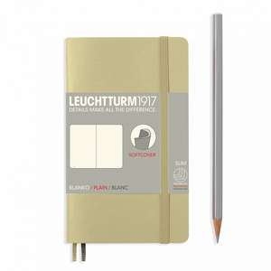 Agendă nedatată Leuchtturm Pocket (A6): Sand, pagini albe