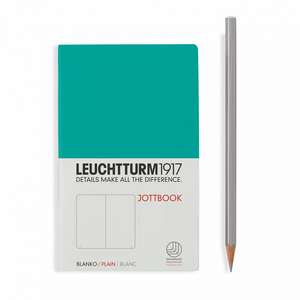 Agendă nedatată Leuchtturm Jottbook: Emerald, Pocket, pagini albe