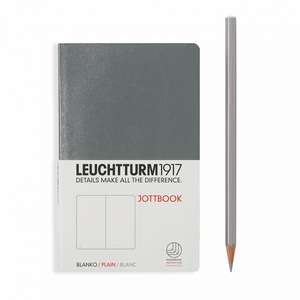 Agendă nedatată Leuchtturm Jottbook: Antracit, Pocket, pagini albe