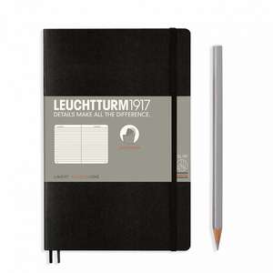 Agendă Leuchtturm Notes Paperback (B6+): Negru, pagini liniate