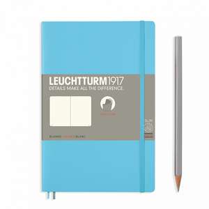 Agendă Leuchtturm Notes Paperback (B6+): Ice Blue, pagini albe