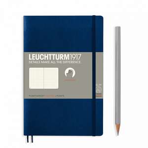 Agendă Leuchtturm Notes Paperback (B6+): Navy, pagini punctate