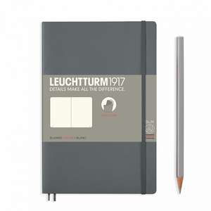 Agendă Leuchtturm Notes Paperback (B6+): Antracit, pagini albe