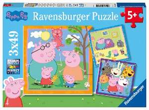 Ravensburger Kinderpuzzle 05579 - Peppas Familie und Freunde - 3x49 Teile Peppa Pig Puzzle für Kinder ab 5 Jahren