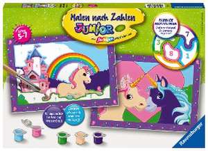 Bunte Einhornwelt Malen nach Zahlen Junior