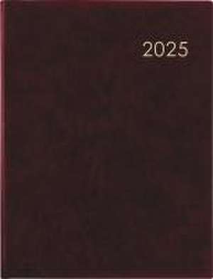 Zettler - Wochenbuch 2025 bordeaux, 21x26,5cm, Taschenplaner mit 128 Seiten im wattiertem Einband, Eckperforation und Fadensiegelung, Mondphasen, Wochenübersicht und internationales Kalendarium de Zettler Kalender