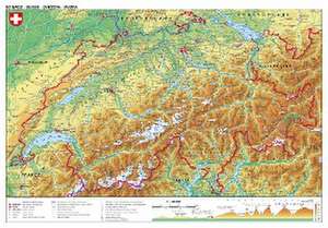 Schweiz physisch Papierposter de Heinrich Stiefel