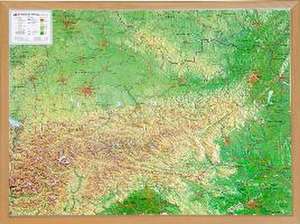 Relief Österreich 1:800.000 mit Naturholzrahmen de André Markgraf