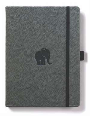 Dingbats A4+ Wildlife Grey Elephant Notebook - Graph