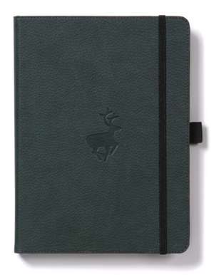 Dingbats A4+ Wildlife Green Deer Notebook - Dotted