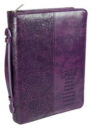 Faith Leather Medium Purple Bible Cover: 31 - Wriststrap de Christian Art Gifts