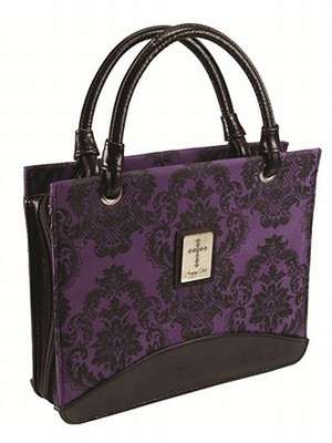 Purse with Silver Cross Medium Black/Purple Bible Cover: Micro-Fiber de Christian Art Gifts