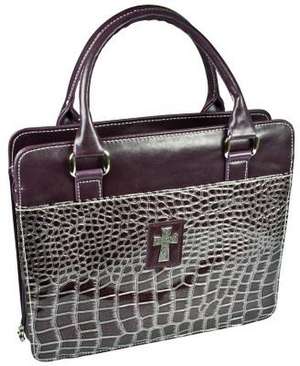 Purple Croc-Embossed, Purse Style: Lmg Blk Med de Christian Art Gifts