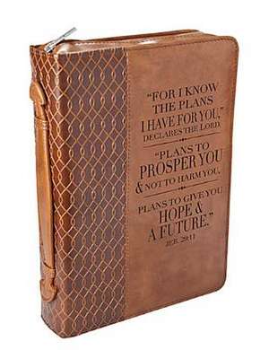 Brown Lux-Leather Bible Cover Plans Jer 29