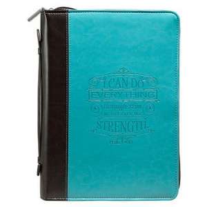 Bibe Cover - Lux-Leather - I Can Do All Things - Blue - Medium