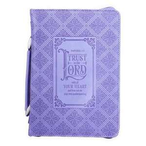 Bible Cover Lux-Leather Trust in the Lord Purple Medium de Christian Art Gifts