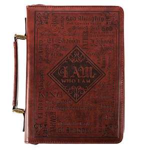 Bible Cover Lux-Leather Names of God Brown Large de Christian Art Gifts