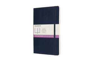 Moleskine Large Double Layout Plain and Ruled Softcover Notebook: Sapphire Blue de Moleskine