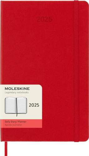 Moleskine 2025 12-Month Daily Large Hardcover Notebook: Scarlet Red de Moleskine