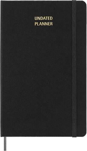 Moleskine Undated Weekly Large Hardcover Notebook: Black with Gold Debossing de Moleskine