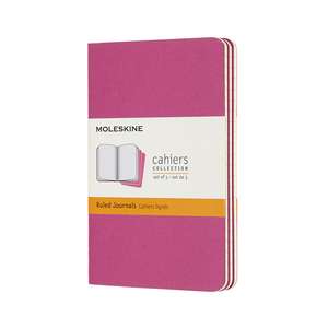 Set Of 3 Moleskine Pocket Ruled Cahier Journals: Kinetic Pink de Moleskine