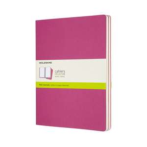 Set Of 3 Moleskine Extra Large Plain Cahier Journals: Kinetic Pink de Moleskine