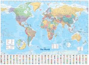 Collins World Wall Laminated Map de Collins Maps