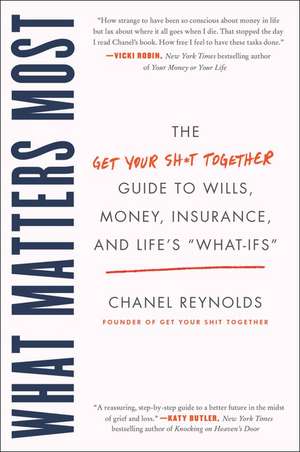 What Matters Most: The Get Your Shit Together Guide to Wills, Money, Insurance, and Life's "What-ifs" de Chanel Reynolds