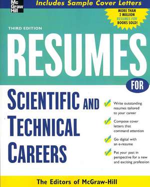 Resumes for Scientific and Technical Careers de N/A McGraw Hill