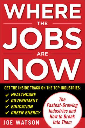 Where the Jobs Are Now: The Fastest-Growing Industries and How to Break Into Them de Joe Watson