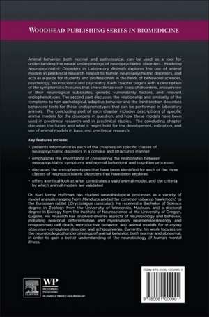 Modeling Neuropsychiatric Disorders in Laboratory Animals de Kurt Leroy Hoffman