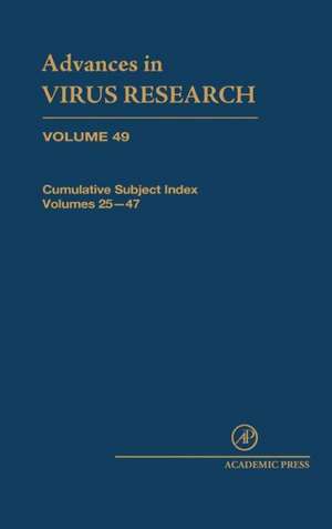 Cumulative Subject Index de Karl Maramorosch