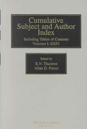 Cumulative Subject and Author Index, Including Tables of Contents Volumes 1-23 de R. N. Thurston