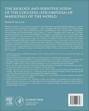 The Biology and Identification of the Coccidia (Apicomplexa) of Marsupials of the World de Donald W. Duszynski