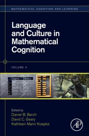 Language and Culture in Mathematical Cognition de Daniel B. Berch