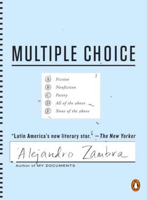 Multiple Choice de Alejandro Zambra