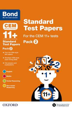 Bond 11+: CEM: Standard Test Papers: Ready for the 2025 exam: Pack 2 de Michellejoy Hughes