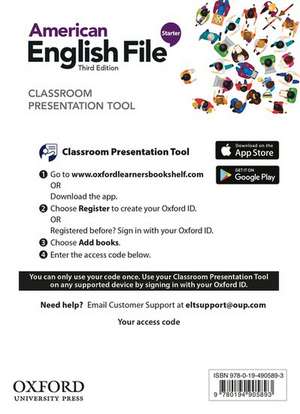 American English File: Starter: Classroom Presentation Tool Access Card: Deliver heads-up lessons