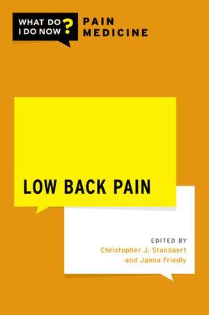 Low Back Pain: What Do I Do Now Pain Medicine de Christopher J. Standaert