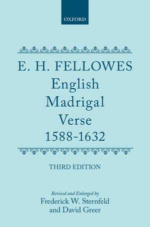 English Madrigal Verse 1588-1632 de Dr Frederick W. Sternfeld