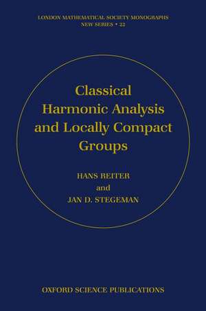 Classical Harmonic Analysis and Locally Compact Groups de Hans Reiter