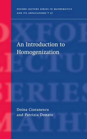 An Introduction to Homogenization de Doina Cioranescu