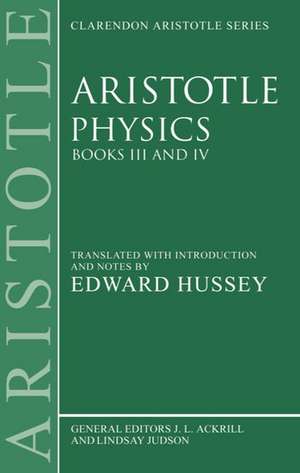 Physics Books III and IV de Aristotle