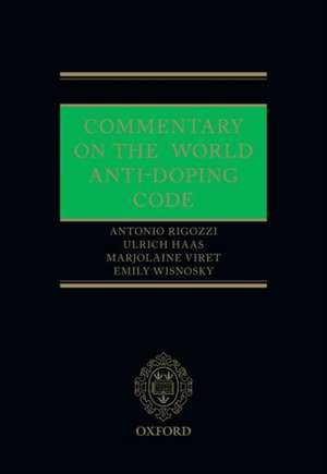 COMMENTARY ON THE 2015 WORLD ANTIDOPING de ANTONIO RIGOZZI