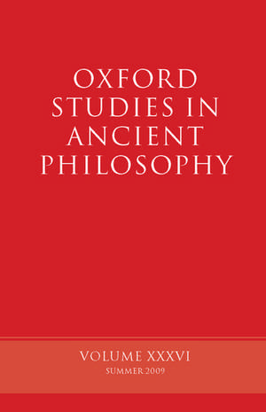 Oxford Studies in Ancient Philosophy: Volume XXXIV de David Sedley