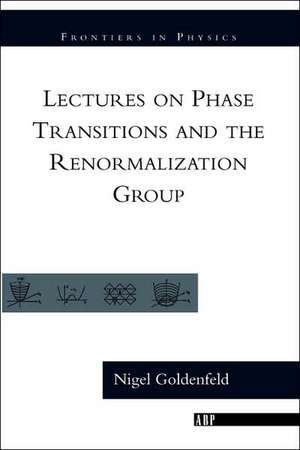 Lectures On Phase Transitions And The Renormalization Group de Nigel Goldenfeld